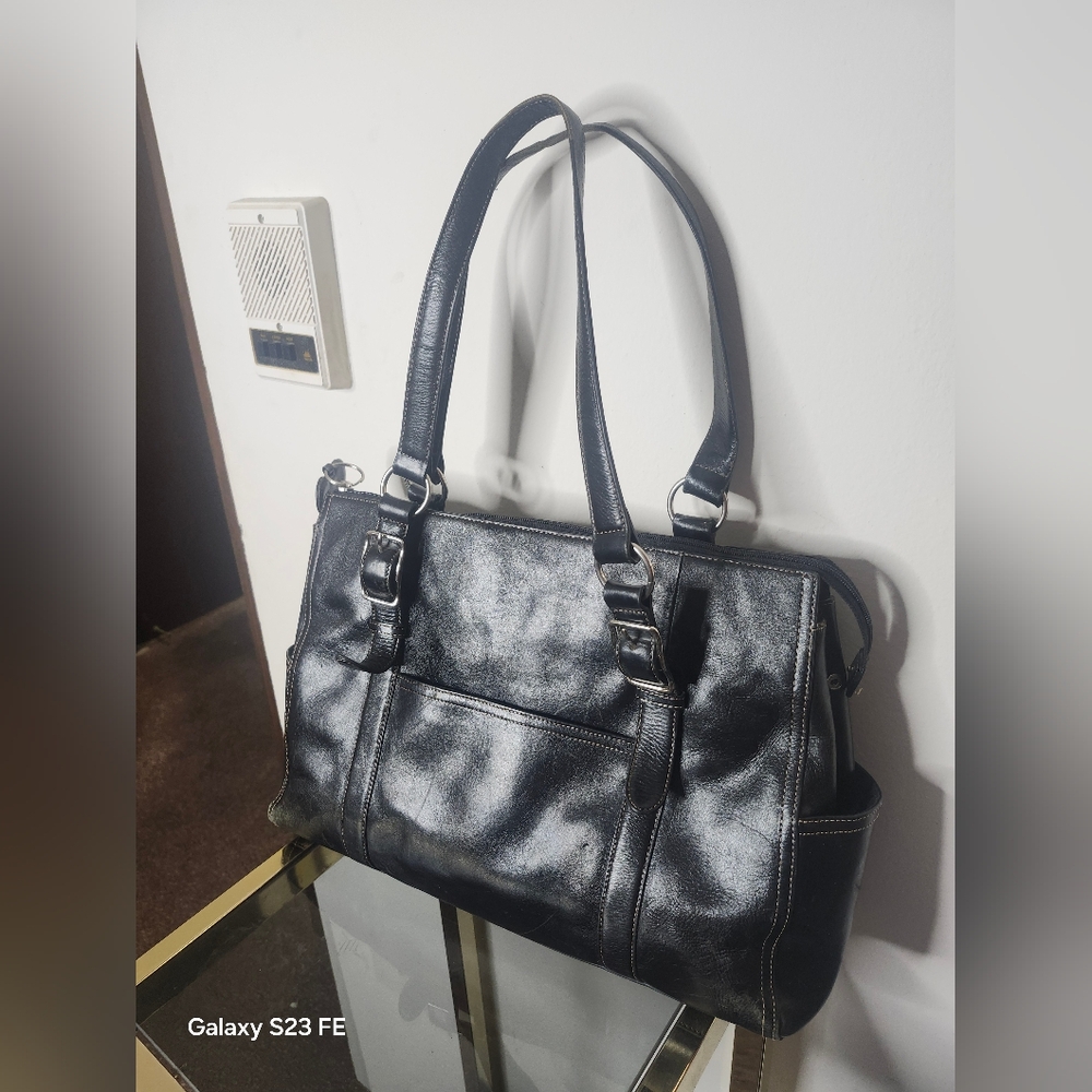Vintage Black Fossil Laptop Bag - Picture 9 of 13